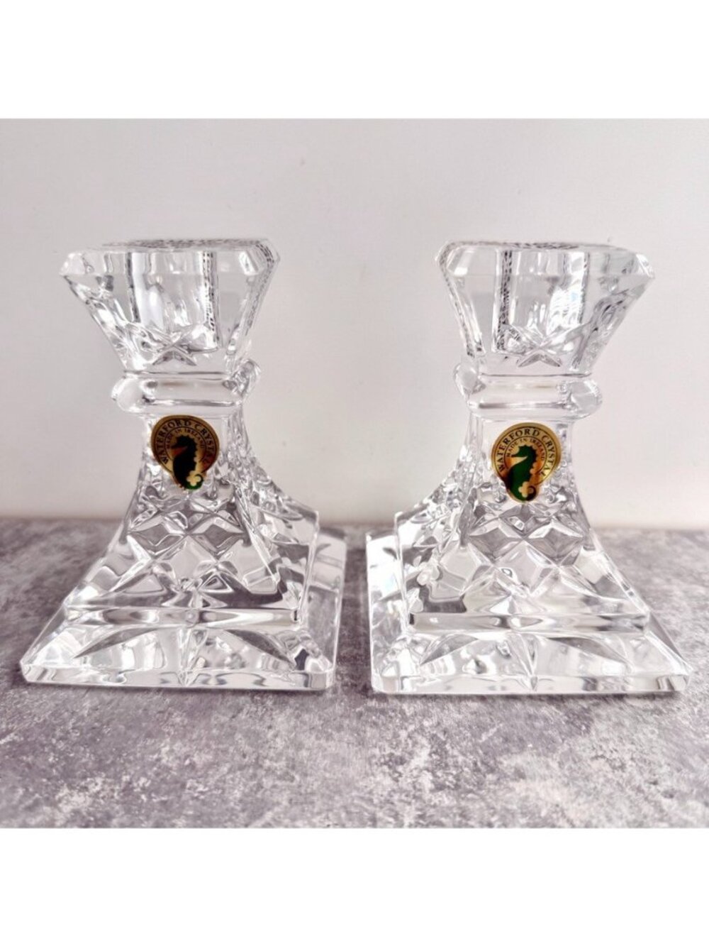 Waterford Crystal Lismore 4” Candlestick Candle Holders NEW
